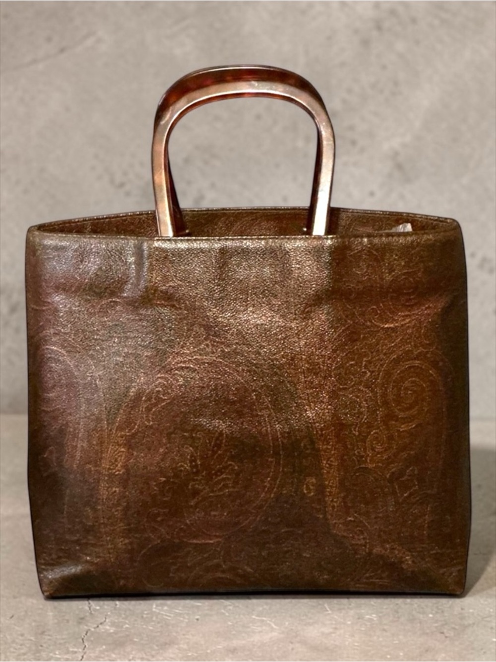 Etro Bordeaux Paisley PVC Tote Handbag With Zipper Pouch Italy - Picture 3 of 15